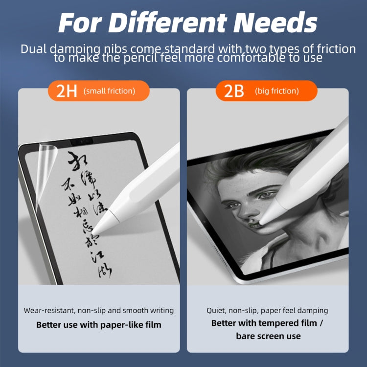 Double damping replacement tip for Apple Pencil 1 and 2, showcasing its sleek design and compatibility features.