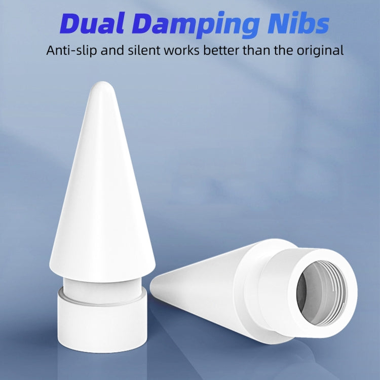 Double damping replacement tips for Apple Pencil 1 and 2, showcasing their sleek design and compatibility.