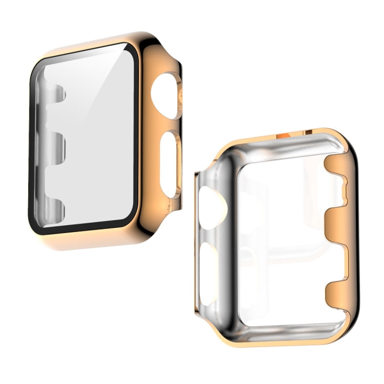Full Coverage PlatingGlass for Apple Watch Series 3, 2, and 1 in various colors, showcasing its sleek design and protective features.