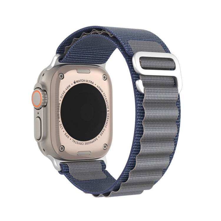 DUX DUCIS GS Series Nylon Loop Watch band for Apple Watch Series 6 44mm in various colors, showcasing its ergonomic design and adjustable features.