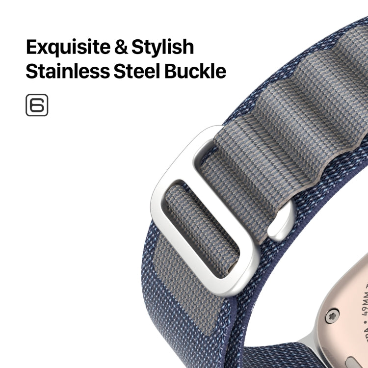 DUX DUCIS GS Series Nylon Loop Watch band for Apple Watch Series 6 44mm in various colors, showcasing its ergonomic design and adjustable features.