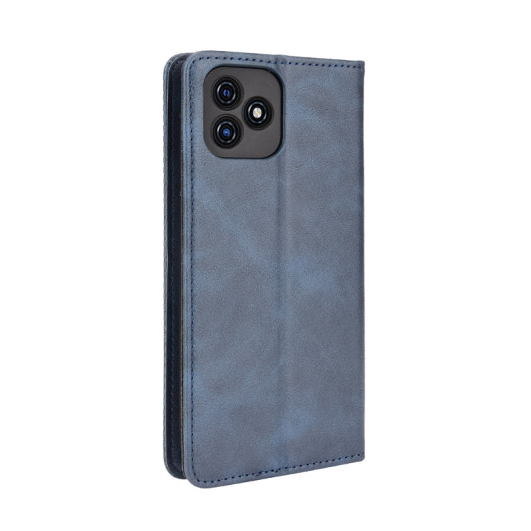 For Blackview Oscal C20 case featuring a magnetic buckle and retro crazy horse texture, showcasing its stylish design and card slots.