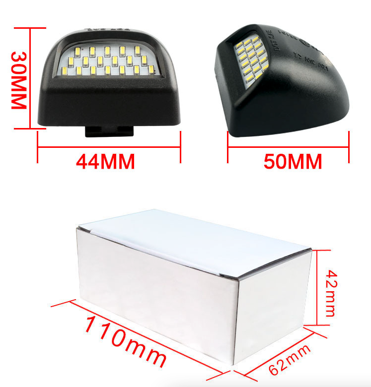 BRIGHT SMD LED License Plate Lights for Chevy Silverado Avalanche 1999-2013, showcasing bright white illumination and durable design.