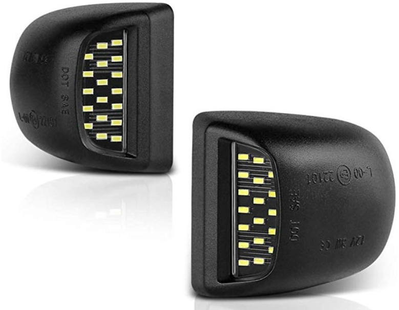 BRIGHT SMD LED License Plate Lights for Chevy Silverado Avalanche 1999-2013, showcasing bright white illumination and durable design.