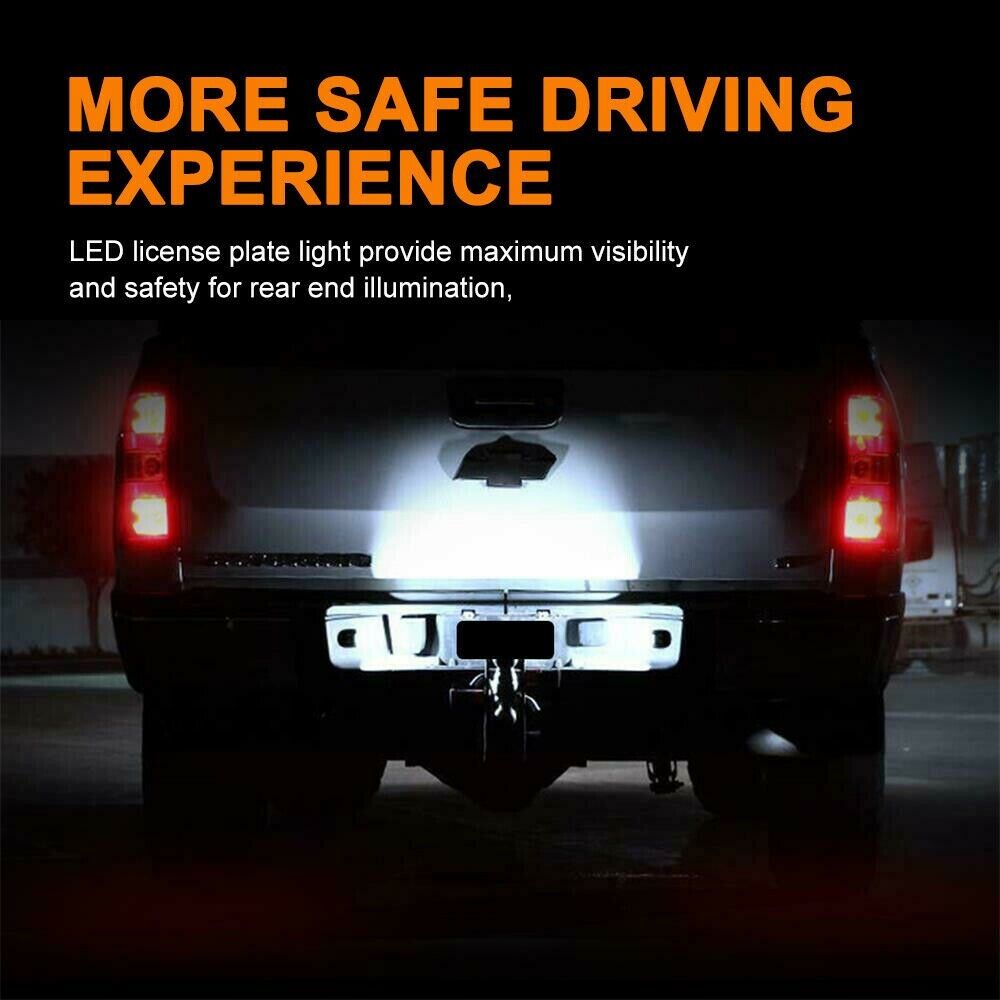 BRIGHT SMD LED License Plate Lights for Chevy Silverado Avalanche 1999-2013, showcasing bright white illumination and durable design.