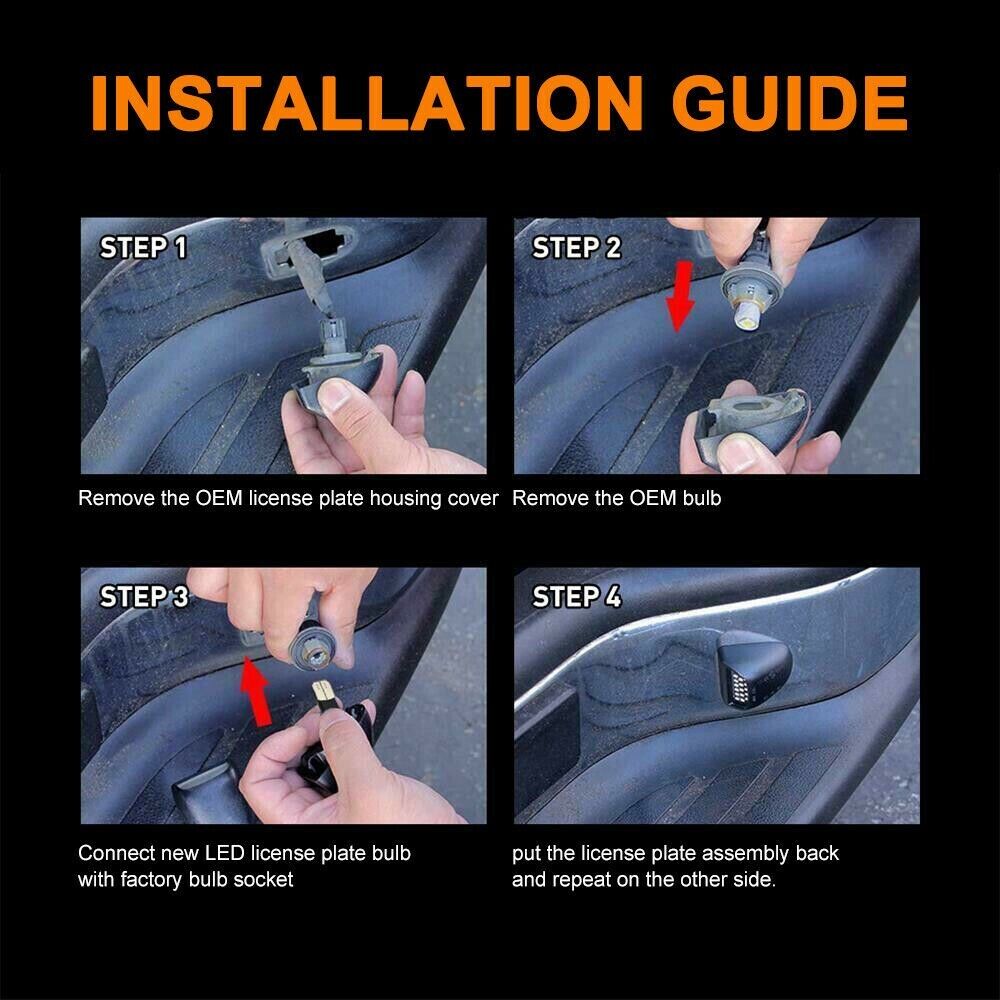 BRIGHT SMD LED License Plate Lights for Chevy Silverado Avalanche 1999-2013, showcasing bright white illumination and durable design.