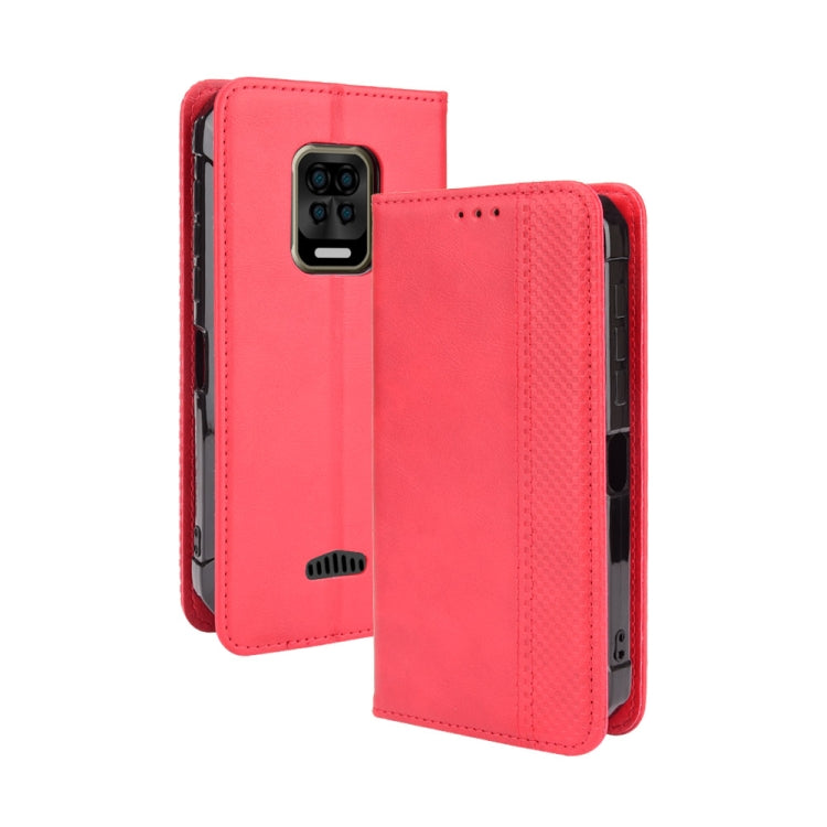For Doogee S59/S59 Pro case with magnetic buckle and retro crazy horse texture, showcasing its stylish design and functional features.