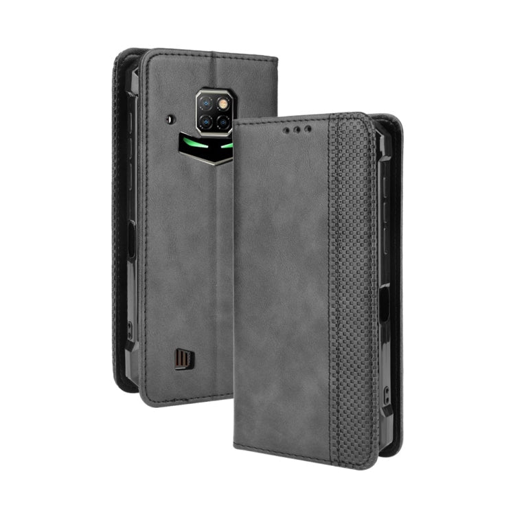 For Doogee S88 Plus/S88 Pro Magnetic Buckle Retro Crazy Horse case made of PU leather and TPU, showcasing card slots and a stylish design.