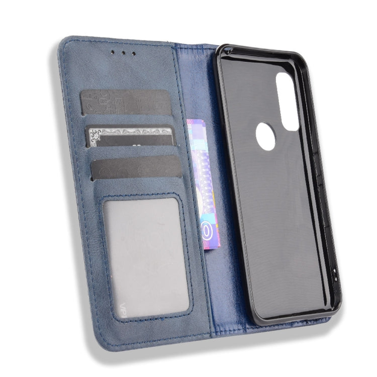 For Fujitsu Arrows WE Magnetic Buckle case with retro Crazy Horse texture, showcasing its stylish design and functional features.