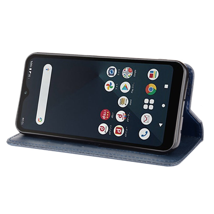 For Fujitsu Arrows WE Magnetic Buckle case with retro Crazy Horse texture, showcasing its stylish design and functional features.