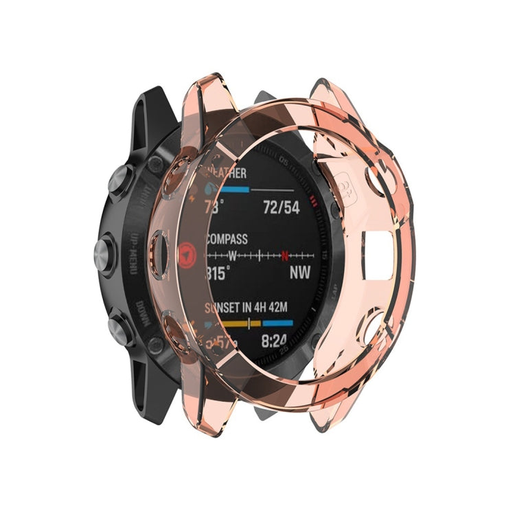 TPU half coverage protective case for Garmin Fenix 6 smartwatch, showcasing its soft material and precise fit.