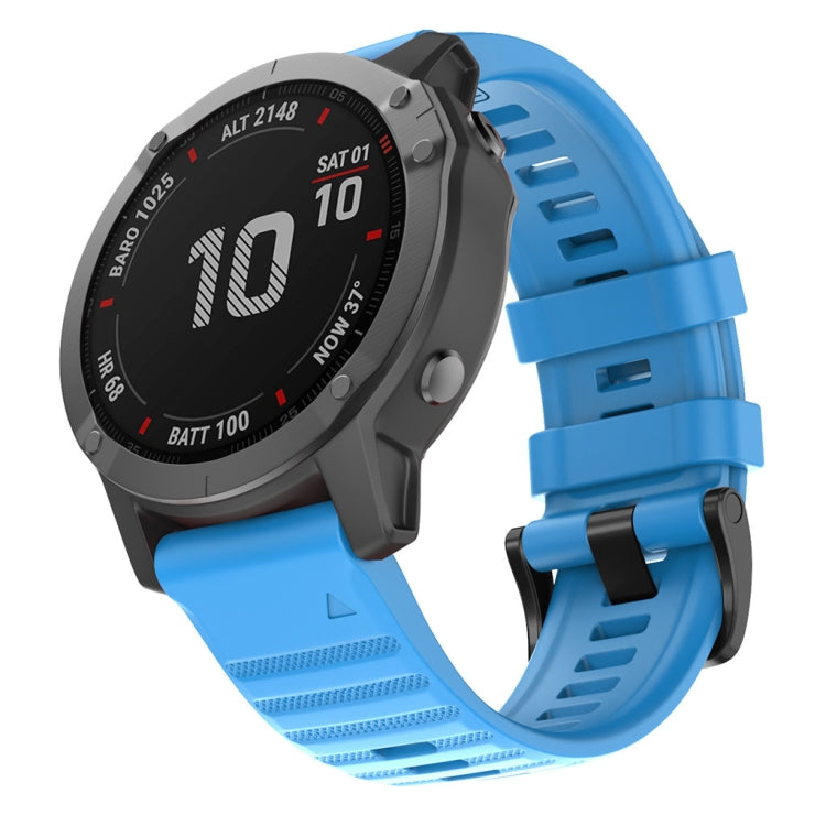 Quick release silicon watch band for Garmin Fenix 7X and 6X, showcasing its durable and comfortable design.