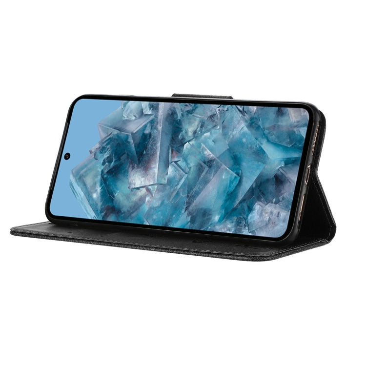 Black Butterfly Embossed Flip Leather Phone Case for Google Pixel 8, showcasing its elegant design and functional features.