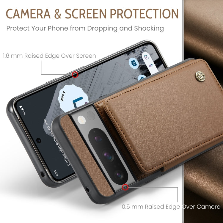 CaseMe C22 Card Slots Holder for Google Pixel 8 Pro, featuring card slots, zipper bag, and RFID anti-theft technology.