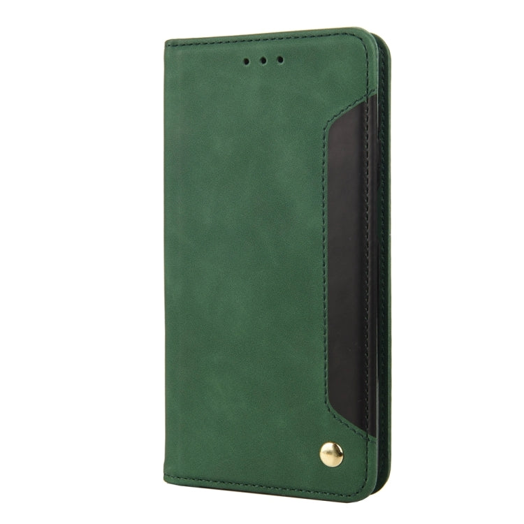 Green splicing leather phone case for Google Pixel 8 Pro, showcasing its stylish design and practical features.