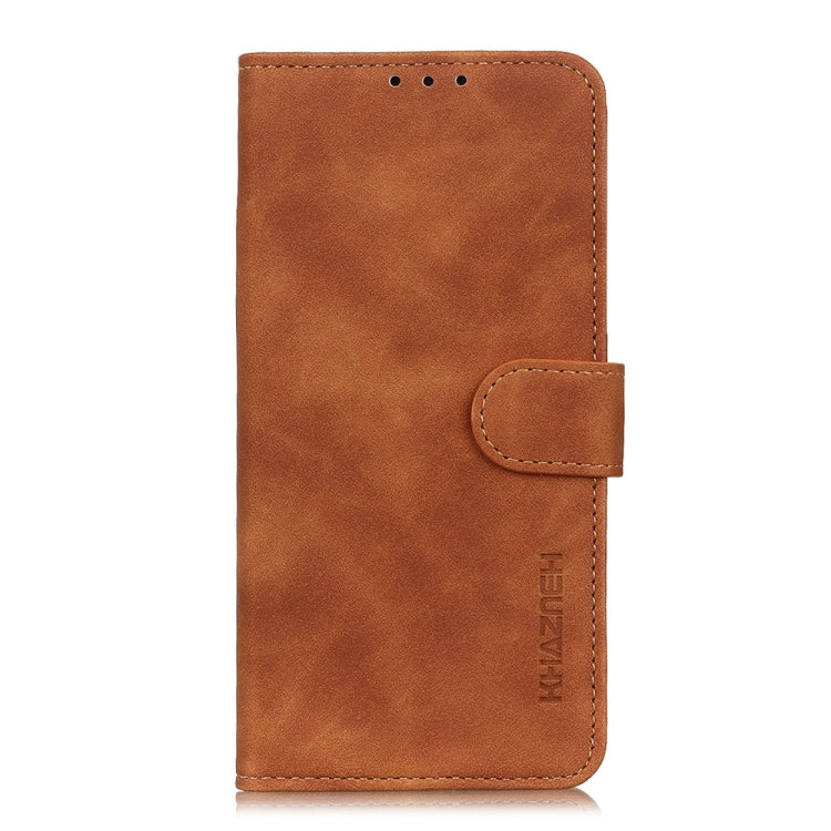 KHAZNEH Retro Texture Flip Leather Phone Case for Google Pixel 8a, showcasing its stylish design and functional features.