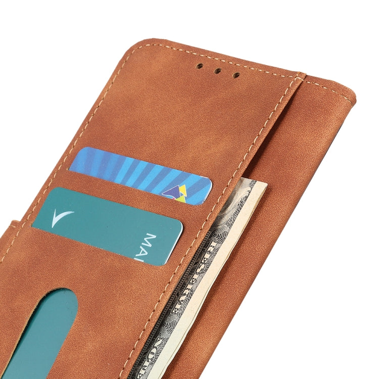 KHAZNEH Retro Texture Flip Leather Phone Case for Google Pixel 8a, showcasing its stylish design and functional features.
