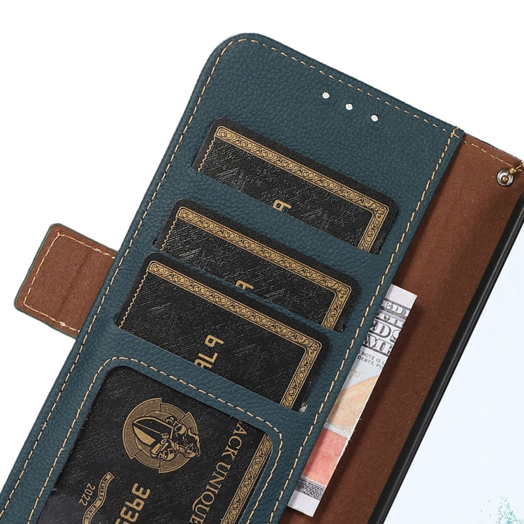 For Google Pixel 8A Side-Magnetic TJ Genuine Leather RFID Phone Case showcasing its elegant design and card wallet feature.