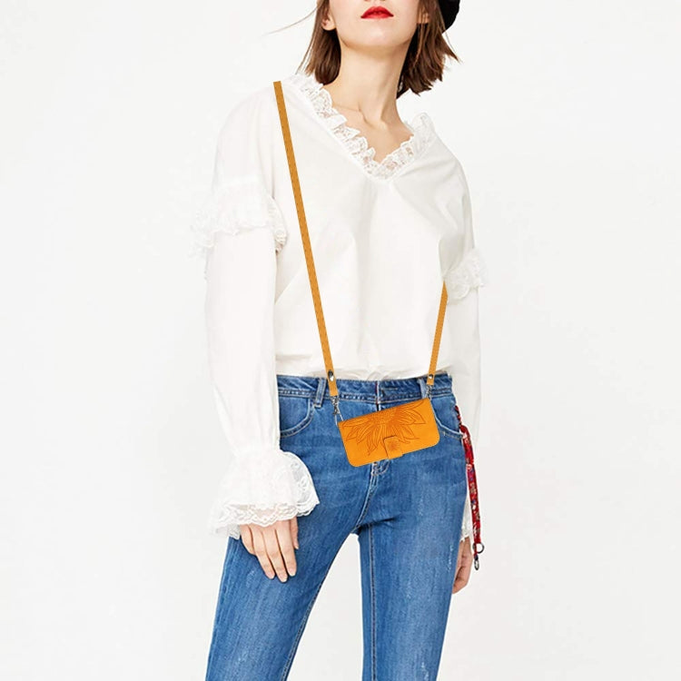 For Google Pixel 8a Skin Feel Sun Flower Embossed Flip Leather Phone Case showcasing its stylish design and functional features.