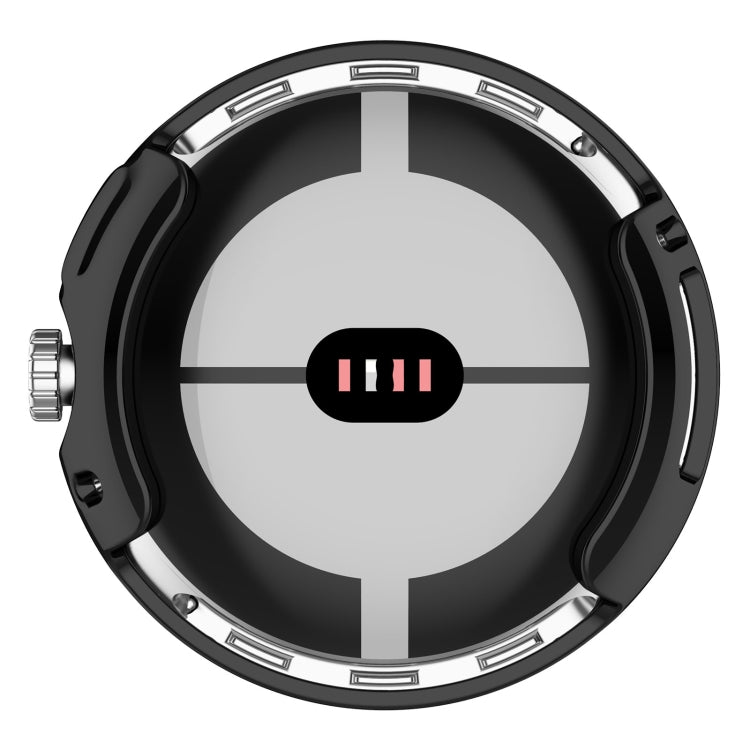 TPU Electroplated Watch Case for Google Pixel Watch 2, showcasing its sleek design and full coverage protection.