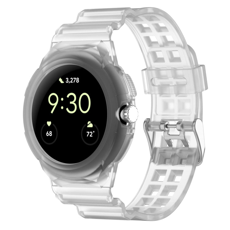 Integrated Fully Enclosed Silicone Watch Strap for Google Pixel Watch 2, showcasing its sleek design and protective frame.
