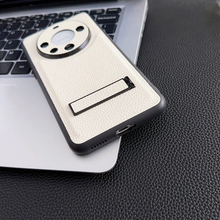 Litchi texture fold holder shockproof phone case for Huawei Mate 60 Pro, showcasing its durable design and stylish appearance.