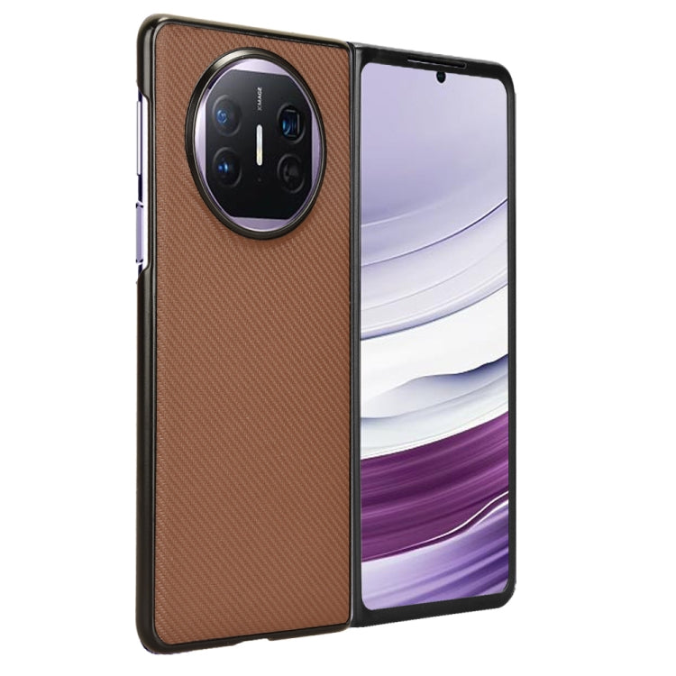 Brown PU leather phone case for Huawei Mate X5, showcasing its sleek design and durable material.