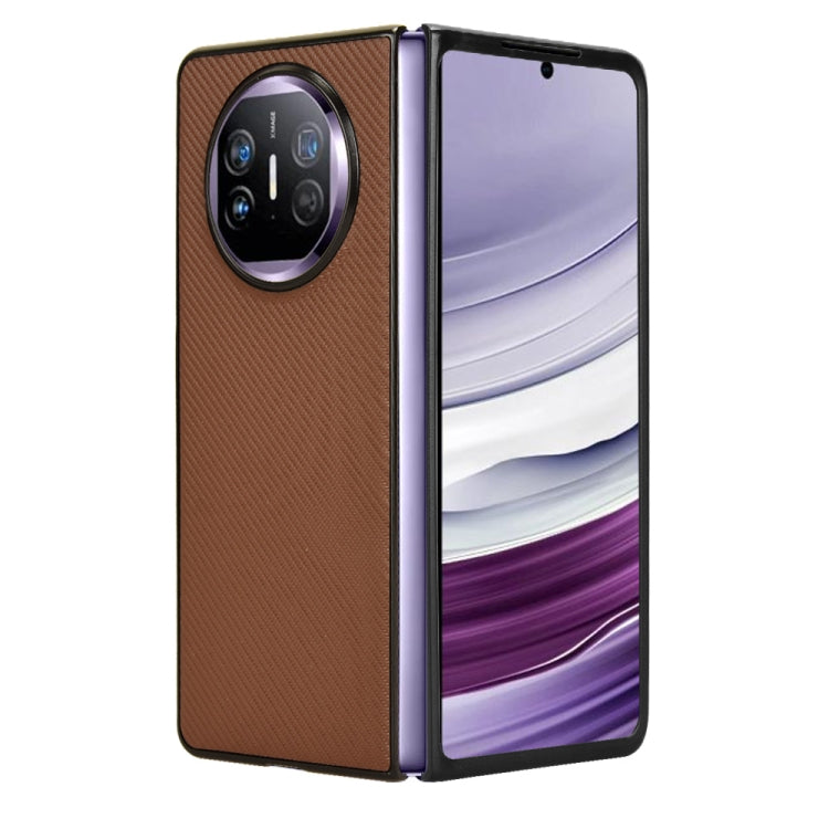 Brown PU leather phone case for Huawei Mate X5, showcasing its sleek design and durable material.