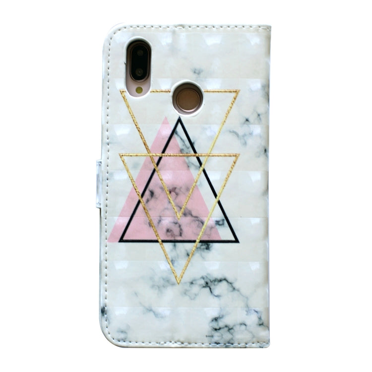 Oil embossed 3D drawing leather phone case for Huawei P20 Lite, showcasing its stylish design and kickstand feature.