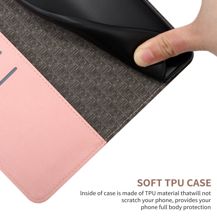 Pink rhombic grid texture leather phone case for Huawei P60 and P60 Pro, showcasing its stylish design and functional features.
