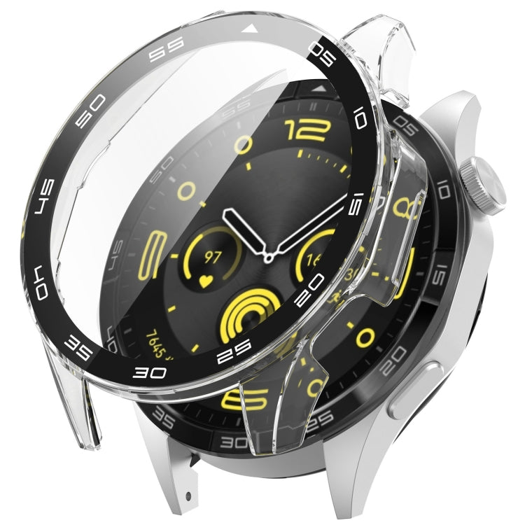 A lightweight protective case for Huawei Watch GT 4 46mm made of PC and tempered glass, showcasing its sleek design and durability.