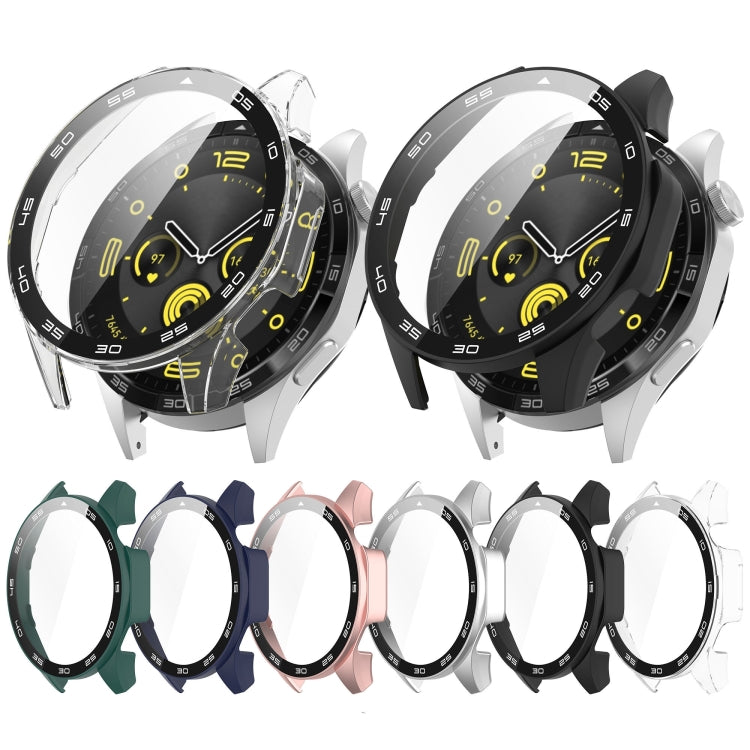 Lightweight PC + Tempered Glass Integrated Watch Case for Huawei Watch GT 4 46mm, showcasing its sleek design and protective features.