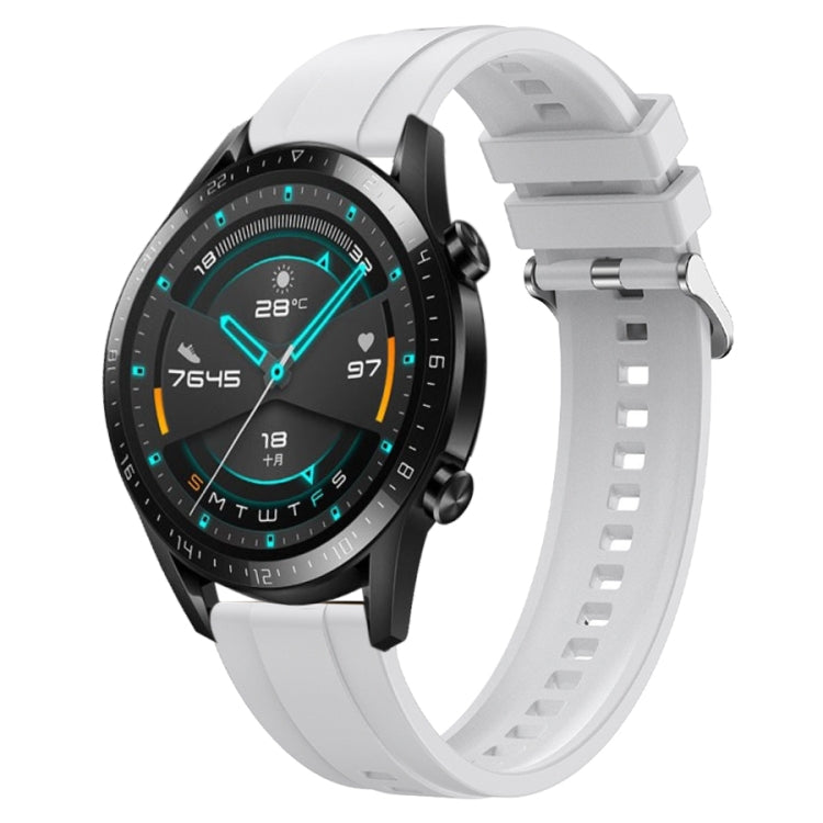 Tire pattern silicone strap for Huawei Watch GT with silver buckle, showcasing its design and material.