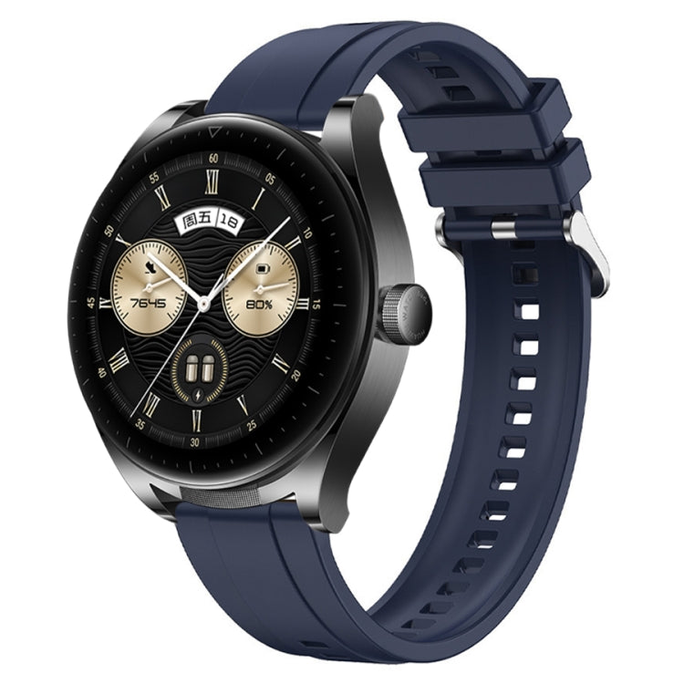 Tire pattern silver buckle strap for Huawei Watch GT3 SE, showcasing its soft silicone material and stylish design.
