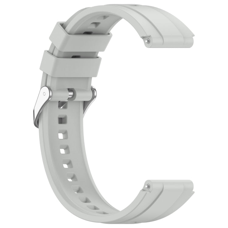 Official Steps Style Silver Buckle Silicone Strap for Huawei Watch GT4 46mm, showcasing its sleek design and comfortable material.