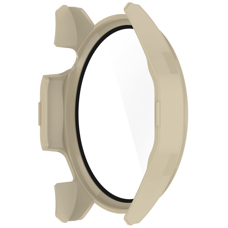 A lightweight protective case for Huawei Watch GT4 46mm made of PC and tempered glass, showcasing its sleek design and durability.