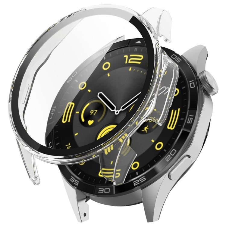 PC+Tempered Glass Integrated Smart Watch Case for Huawei Watch GT4 46mm, showcasing its sleek design and protective features.