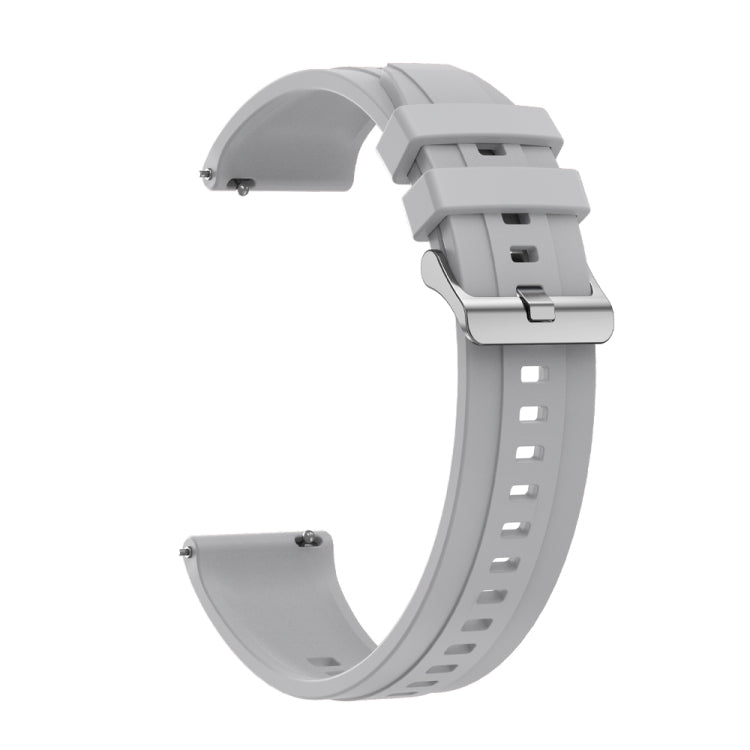 Tire pattern silicone watch strap for Huawei Watch GT4 46mm with silver buckle, showcasing its stylish design and comfortable material.