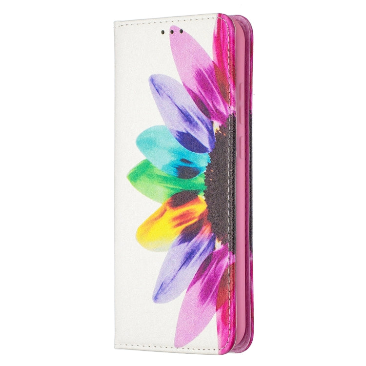 Colored drawing pattern case for Huawei Y6 (2019) with magnetic closure and card slots, showcasing stylish design and durable materials.