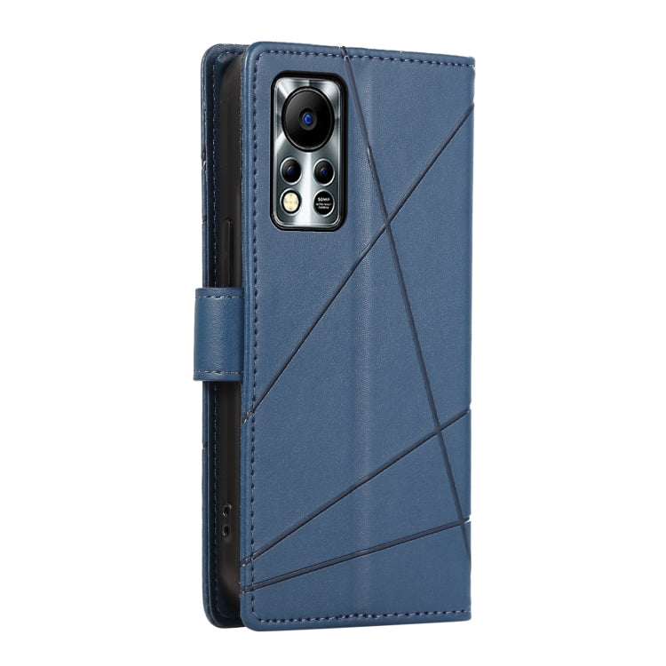 For Infinix Hot 11s NFC PU leather phone case with embossed texture, featuring card slots and a wrist strap.