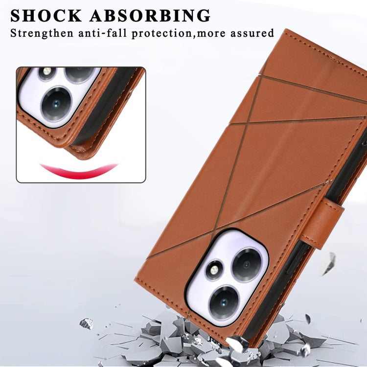 For Infinix Hot 30 Play PU leather phone case with embossed texture, featuring card slots and a wrist strap.