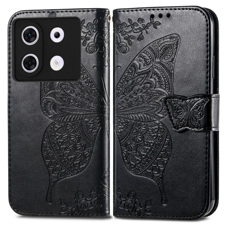 Butterfly Love Flower Embossed Leather Phone Case for Infinix Zero 30 4G, featuring a stylish design with floral and butterfly patterns.