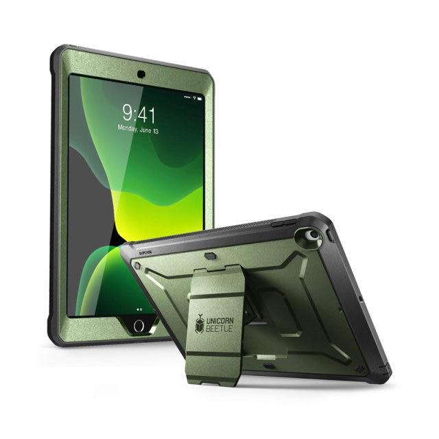 UB PRO Full-body Case for iPad 10.2 (2019) in various colors with built-in screen protector and kickstand.