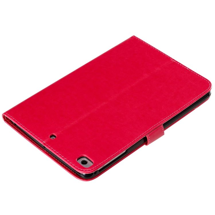 Pressed Printing Cat and Tree Case for iPad Mini, showcasing a stylish design with a cat and tree print, made from durable PU leather and TPU material.