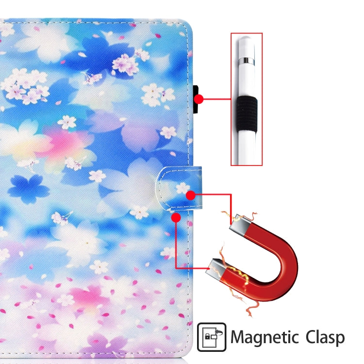 Coloured drawing horizontal flip leather tablet case for iPad mini 6, showcasing its stylish design and functional features.