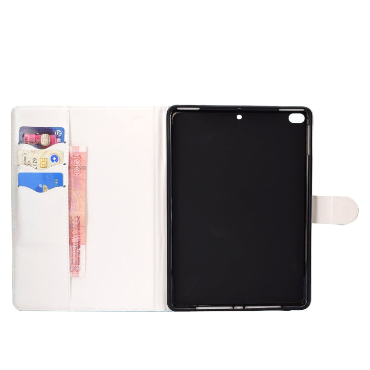 For iPad Pro 10.5 inch case featuring a colorful drawing pattern, made from PU leather and TPU material, designed for protection and convenience.