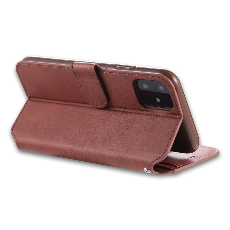AZNS Calf Texture Magnetic Horizontal Flip PU Leather Case for iPhone 11, showcasing its elegant design and functional features.