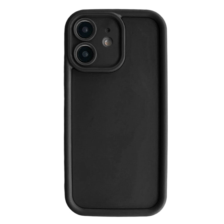 Black shockproof TPU phone case for iPhone 11 with raised edges and precise cutouts.