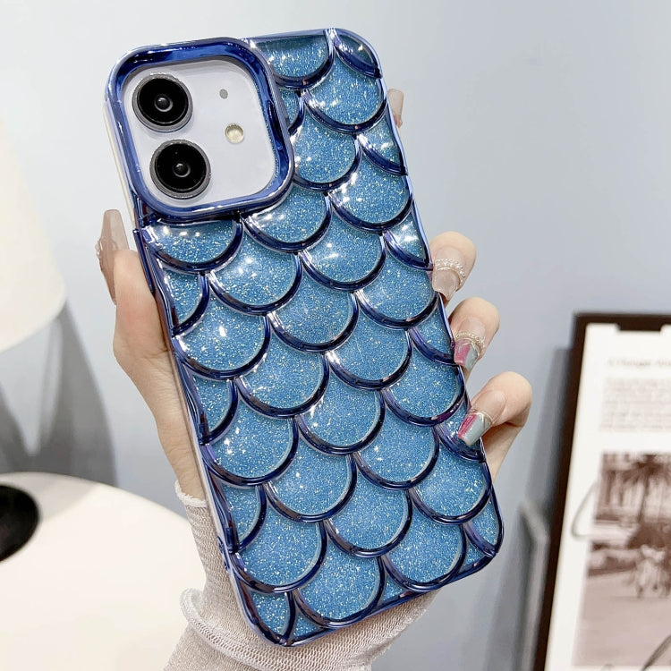 Mermaid Scale Electroplated Glitter Paper Phone Case for iPhone 11, showcasing a shiny, reflective surface with a unique glittery design.