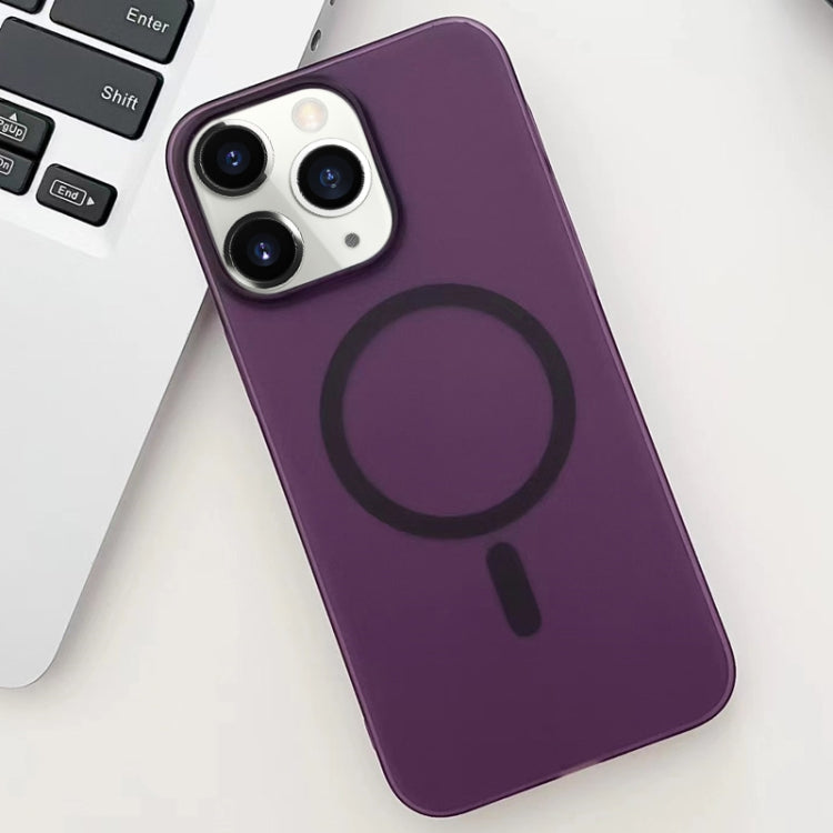 Purple Ice Fog MagSafe PC Phone Case for iPhone 11 Pro, showcasing its sleek design and protective features.